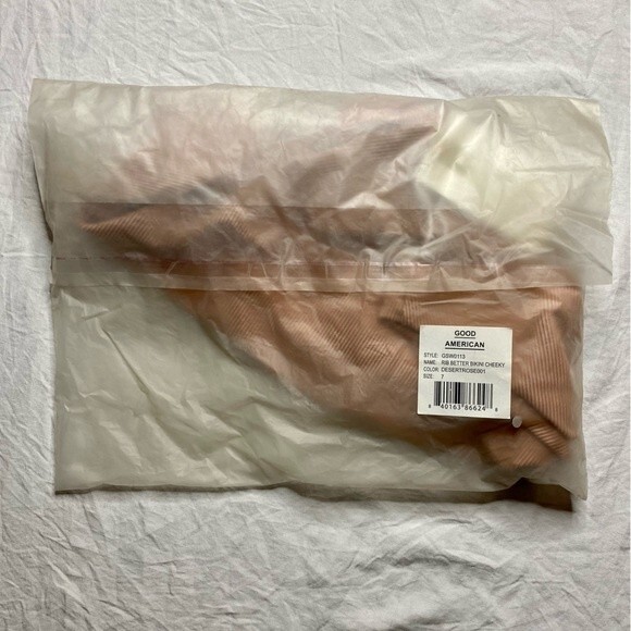 NWT Good American Rib Better Bikini Bottom Cheeky Desert Rose Size 7 (4XL) - Picture 9 of 10